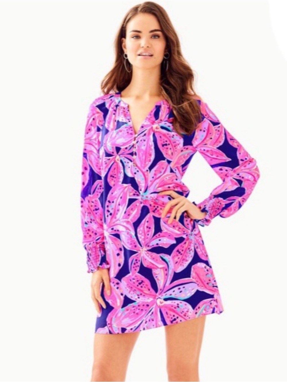 Lilly Pulitzer Brynle Dress Royal purple Wild child large NWT